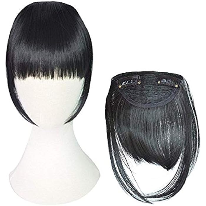 DILLARDS Foreign Holics Front Bang Hair Fringe 2 Clips Hair Fringes Extension For Women Feel Real Hairs (Black) - Image 3
